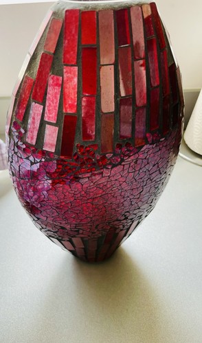 Red mirror glass mosaic - red,
