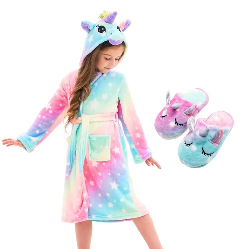 Girls unicorn dressing gown - unicorn,
