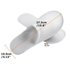 20 Pairs Disposable SPA Hotel Toe Towelling Terry Style Guest Slippers White