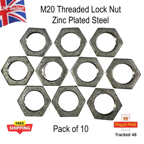 M20 threaded lock nut zinc - m20,