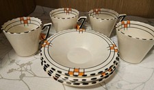 Burleigh Ware Art Deco Coffee Cups and Saucers