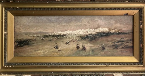 Antique oil painting - oil, arab