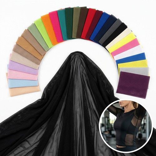 Plain power mesh fabric way - fabric,