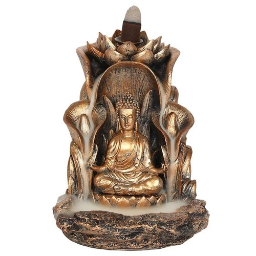 Bronze buddha backflow incense - bronze,