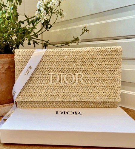 Authentic raffia makeup bag - raffia,