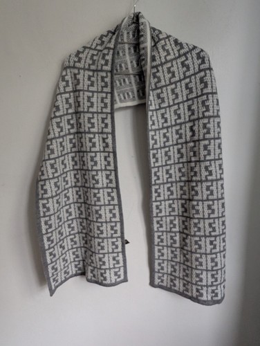 Fendi grey white silk cashmere - grey,