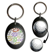 Knuckle Duster Pattern Golf Ball Marker Key Ring (43mm x 33mm)