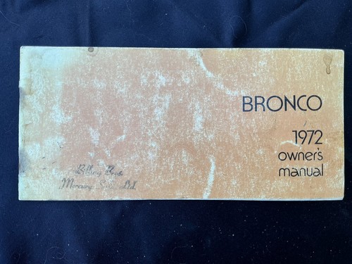 1972 ford bronco owners - bronco, manual