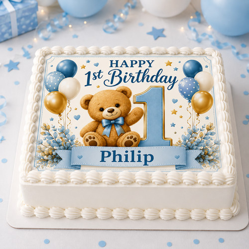 First birthday teddy bear - teddy,