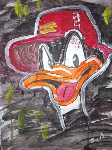 Cartoon duck pop - duck, art