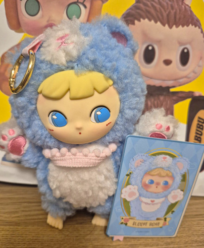 Blue fluffy plush animal - blue,
