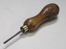 Vintage 6" Beech & Brass Carpenters Bradawl Awl