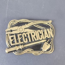Electrician Tools Baron Brass Vintage Belt Buckle