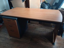 Desk With Three Draw unit oak