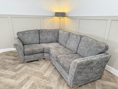 Grey fabric corner sofa - fabric,