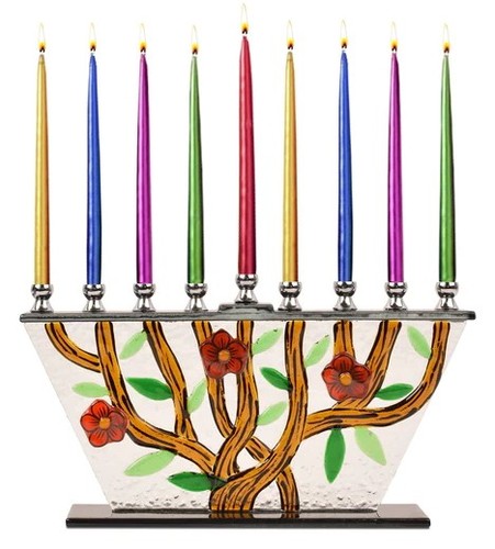 Tree life menorah candle - of,