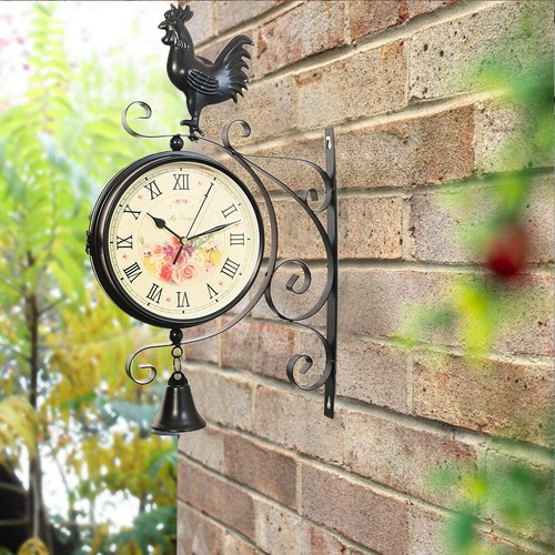 Retro metal garden - wall, clock