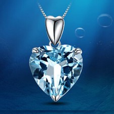 Crystal Blue Love Heart 925