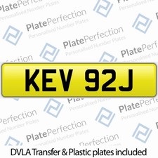 KEV 92J KEVIN NICE OLD CHERISHED PRIVATE NUMBER PLATE DVLA REGISTRATION