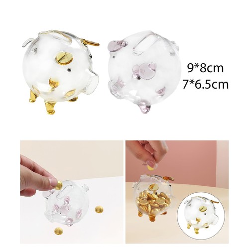 Clear glass pig piggy - clear,