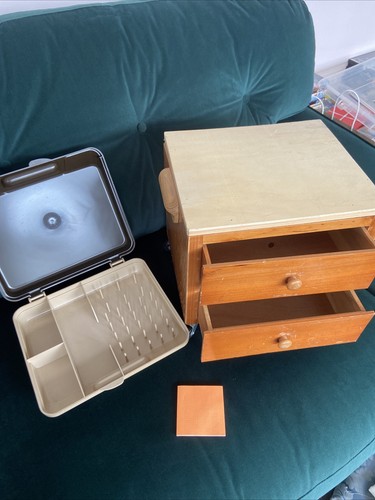 Vintage drawer sewing box with - drawer,