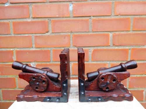 Pair vintage solid wooden - of,