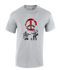 BANKSY SOLDIERS PEACE MENS T SHIRT COOL URBAN ARTIST GRAFFITI WAR ARMY DESIGN