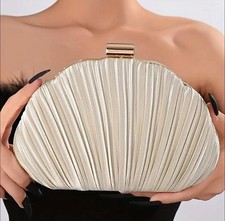 Elegant Ivory Pleated Clutch
