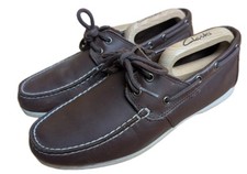 Timberland Cedar Bay Boat Brown Shoes Loafers Leather Deck Shoes - Mens UK 8.5