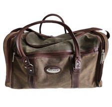 Vintage Premier Travel Duffel Bag Brown Pebble Vinyl Weekender Carry On Luggage