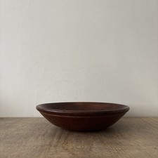 Vintage Rustic Style Hand Turned Wood Wooden Serving Fruit Bowl Decor Display