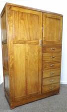 Vintage Italian Art Deco Walnut Gentlemans Compactum wardrobe cupboard Edwardian