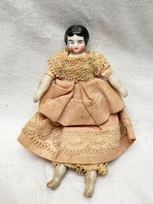 Antique Miniature China Head Doll for Dolls House, 4” 1900