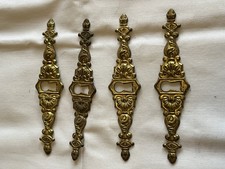 4 Pressed Gilt Metal Antique Escutcheon Plates