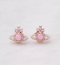 Vivienne Westwood Valentina Rose Gold Stud Earrings With Gift Packaging 
