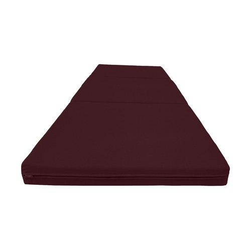Burgundy trifold foam bed - burgundy,