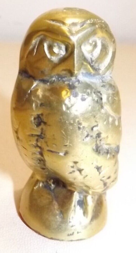 Vintage solid brass owl