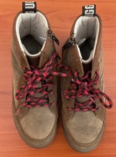  Ugg brown lace up Boots Size 3 UK red laces kids