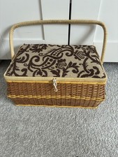 Vintage wicker sewing basket - vintage,