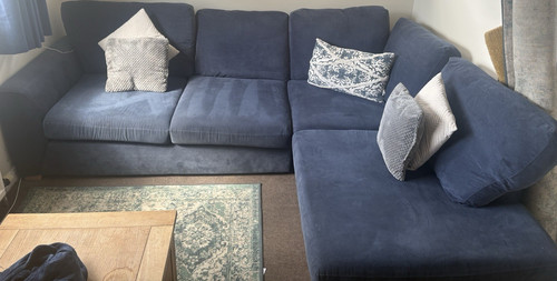 Blue fabric corner - blue, sofa