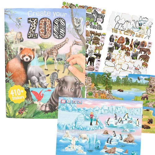 Create your zoo sticker book - create,