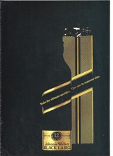 Original VTG Johnnie Walker Black Label Whisky Advert 1980s Paper Magazine A4 Ad