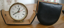 INGERSOLL  TRAVEL CLOCK IN A LEATHER CASE - Working