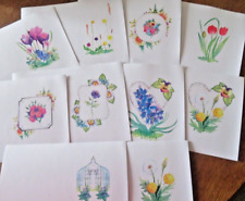 Pack of 10 Flower themed Notelets with white envelope assorted designs