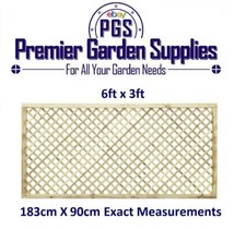 6x3 Elite Alderley Diamond Trellis 183x90 Garden Lattice Fence Topper Climbing