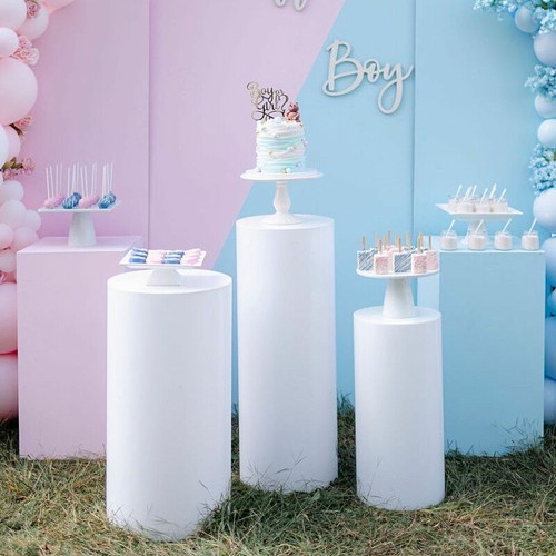 3pcs metal plinth cylinder - metal,
