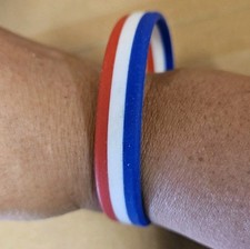 Unisex Adults England Flag Patriotic Colours Red White Blue Silicone Rubber Band