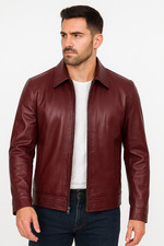 Mens Moto Style Leather Jacket
