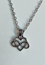 Silver Heart Infinity Necklace