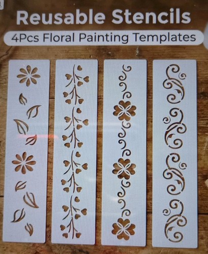 4pcs floral border designs - floral,